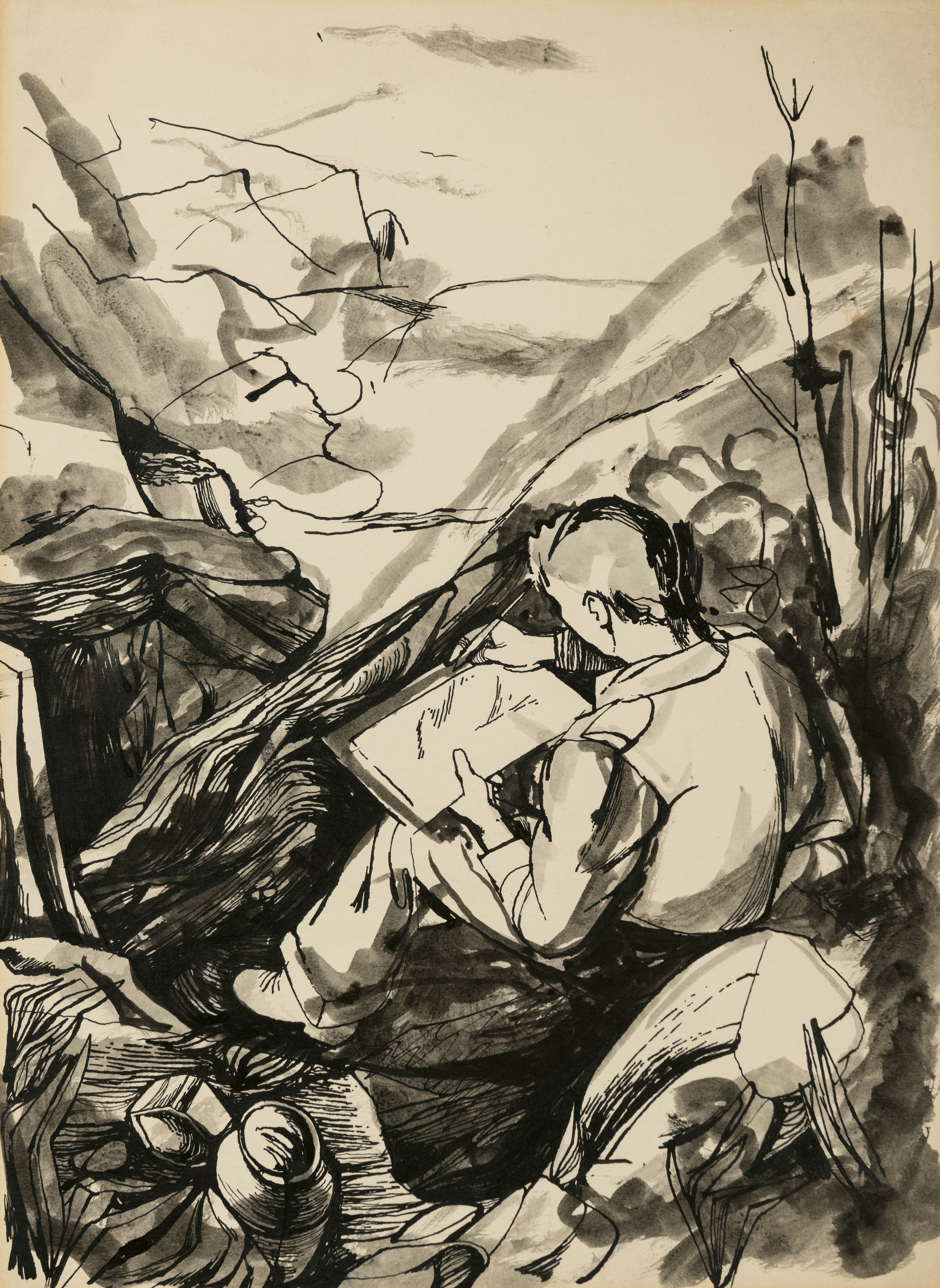 An Artist Sketching in a Landscape